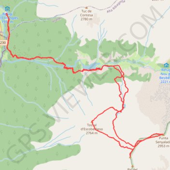 Trace GPS Tossal d'Escobidieso - Pic de Baserca - Punta Senyalada, itinéraire, parcours