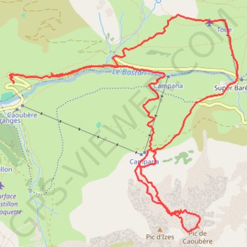 Trace GPS Pic de Caoubère, itinéraire, parcours