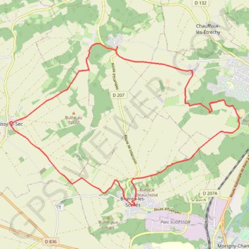 Trace GPS Saudreville, itinéraire, parcours