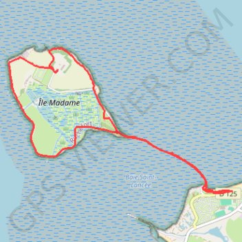 Trace GPS Tour de l'Île Madame, itinéraire, parcours
