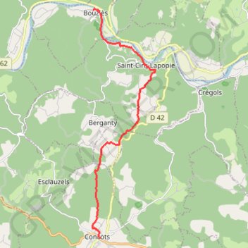 Trace GPS De Bouzies a Concots, itinéraire, parcours