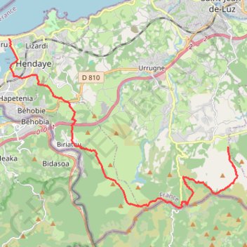 Trace GPS Hendaye, Hend-Olhette, itinéraire, parcours