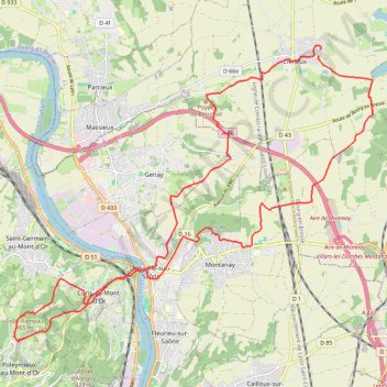 Trace GPS Parcours Civrieux-Poleymieux (croix rampaud), itinéraire, parcours