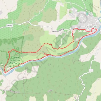 Trace GPS Les gorges du Gardon, itinéraire, parcours