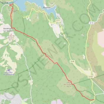 Trace GPS Col de La Bigue au lac Saint Croix, itinéraire, parcours