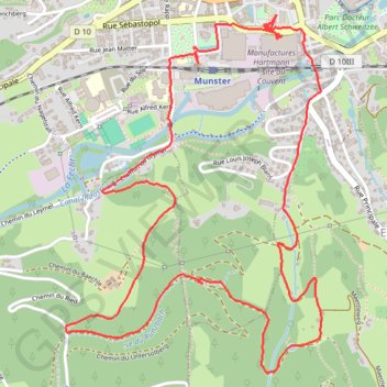 Trace GPS Munster, Solberg, itinéraire, parcours