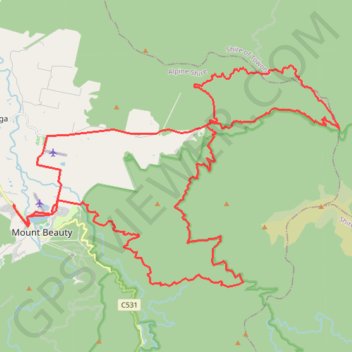 Trace GPS East Kiewa Valley, itinéraire, parcours