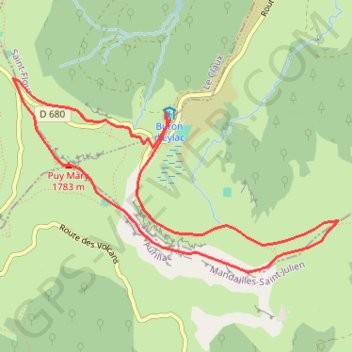 Trace GPS Le Cantal à pied - Le Puy Mary et la Brèche de Rolland, itinéraire, parcours