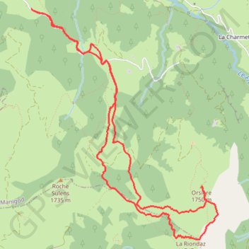 Trace GPS La Riondaz - Orsière, itinéraire, parcours