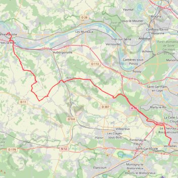 Trace GPS Versailles - Mantes-la-Jolie, itinéraire, parcours