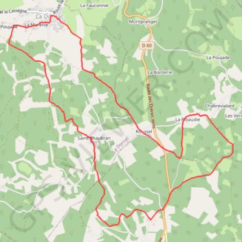 Trace GPS Ladornac - Pechgouyrand, itinéraire, parcours