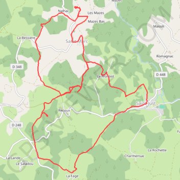 Trace GPS Circuit Margeride Truyère - Saint-Marc et Saint-Just, itinéraire, parcours