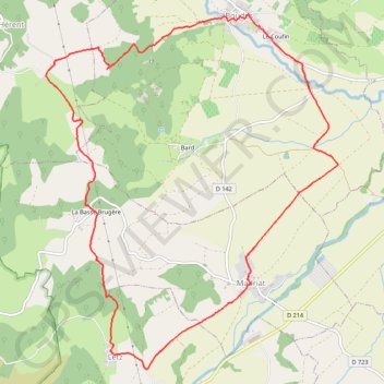 Trace GPS Marche Boudes, Charmet, Brugère, Letz et Madriat, itinéraire, parcours
