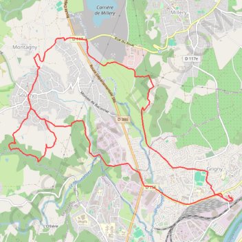 Trace GPS De grigny à Montagny, itinéraire, parcours