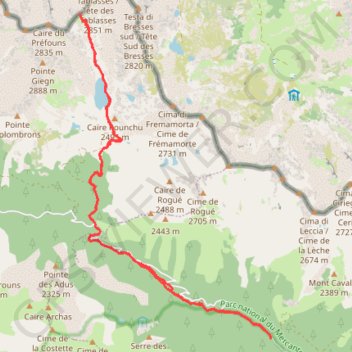 Trace GPS Lac Nègre et Pas du Prefouns, itinéraire, parcours