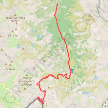 Trace GPS Cima della Lombarda, itinéraire, parcours