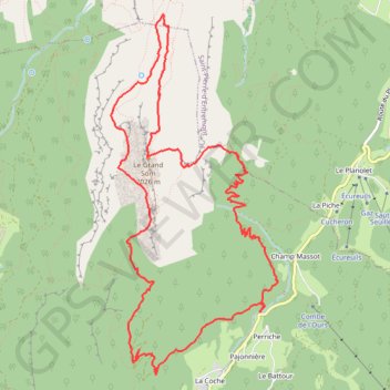 Trace GPS Grand Som en boucle depuis la Coche (Chartreuse), itinéraire, parcours