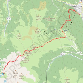Trace GPS Espingo-Luchon, itinéraire, parcours