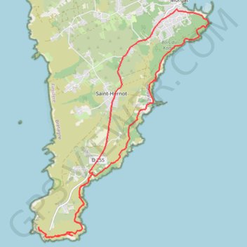Trace GPS Cap de la Chèvre - Morgat, itinéraire, parcours