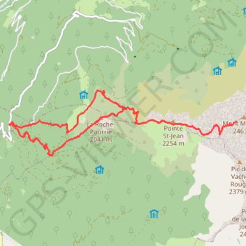 Trace GPS Traversée de la Roche Pourrie, Mont Mirantin, itinéraire, parcours