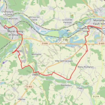 Trace GPS De Veneux-les-Sablons à Montereau, itinéraire, parcours