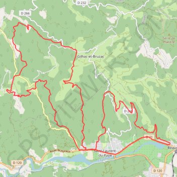 Trace GPS Beauchastel - Boulon - Gourde - Charbonnier - Passevite - Combe Chaude, itinéraire, parcours