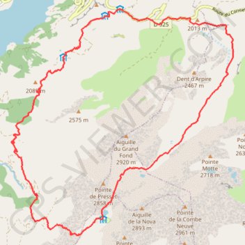 Trace GPS Le Tour de l'Aiguille du Grand Fond (73), itinéraire, parcours
