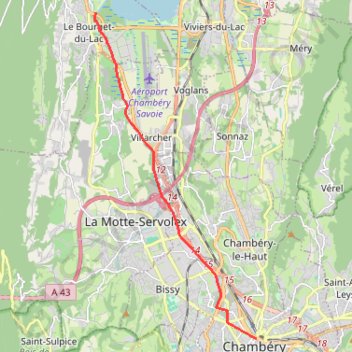 Trace GPS Sur les Pas des Huguenots - Chambéry - Le Bourget-du-Lac, itinéraire, parcours