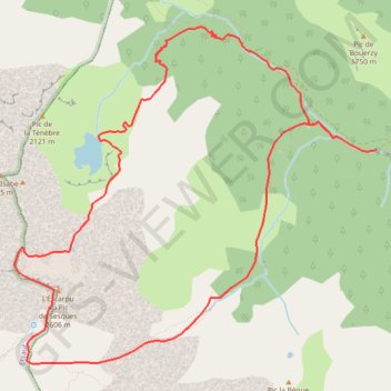 Trace GPS Lac d'Isabe et Pic de Sesques par les gorges du Bitet, itinéraire, parcours