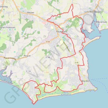 Trace GPS Tour de Fouesnant, itinéraire, parcours