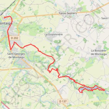 Trace GPS Montaigu la Bultière, itinéraire, parcours