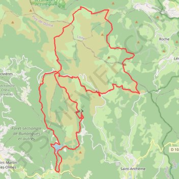 Trace GPS Rando des Hautes Chaumes - Saint-Anthème (Prabouré), itinéraire, parcours