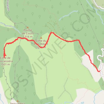 Trace GPS Cime de Roccassiera, itinéraire, parcours