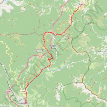Trace GPS Via Francigena Berceto - Pontremoli, itinéraire, parcours