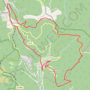 Trace GPS Randonnée à Villefort en Lozère, itinéraire, parcours