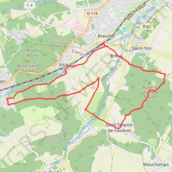 Trace GPS Boucle à partir de Breuillet, itinéraire, parcours