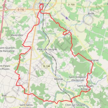 Trace GPS Pons 40 kms, itinéraire, parcours