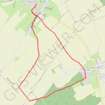 Trace GPS Ransart - Bois d'Adinfer, itinéraire, parcours