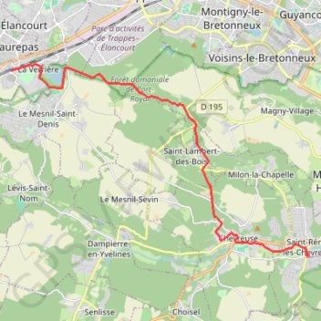 Trace GPS La Verrière - Saint Rémy, itinéraire, parcours