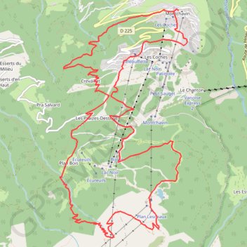 Trace GPS Trail Rouge Montchavin, itinéraire, parcours