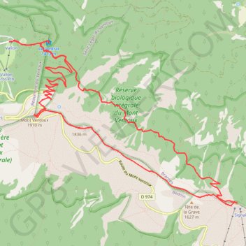 Trace GPS Baronnies - Crêtes du Ventoux, itinéraire, parcours