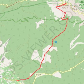 Trace GPS Montée du Ventoux, itinéraire, parcours