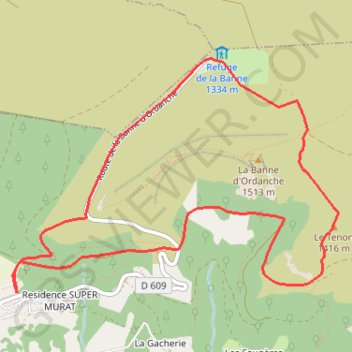 Trace GPS Sancy - La Banne - Secteur Murat-le-Quaire, itinéraire, parcours
