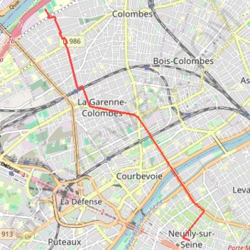 Trace GPS Colombes - Neuilly-sur-Seine, itinéraire, parcours