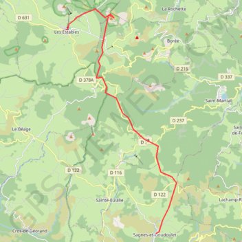 Trace GPS Des Sagnes-et-Goudoulet à Estables, itinéraire, parcours