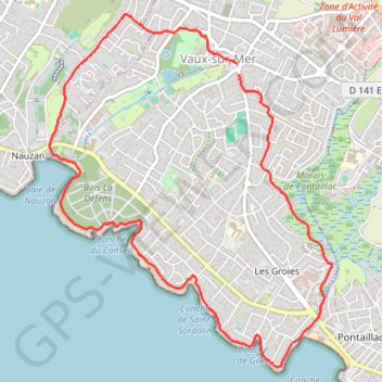 Trace GPS Ville mer et campagne autour de Vaux, itinéraire, parcours