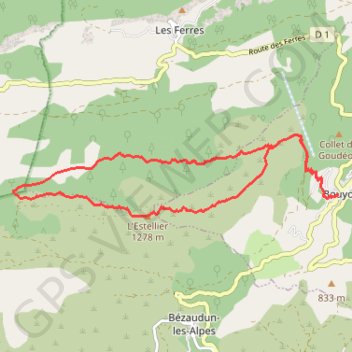 Trace GPS Cime de l'Estellier, itinéraire, parcours