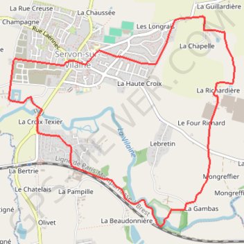 Trace GPS La boucle du Gué - Servon-sur-Vilaine, itinéraire, parcours
