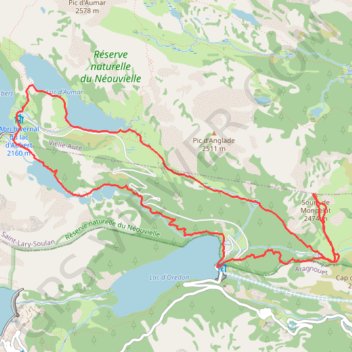 Trace GPS Le soum de Monpelat par les laquettes (Néouvielle), itinéraire, parcours