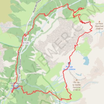 Trace GPS Refuge de la vallette, itinéraire, parcours